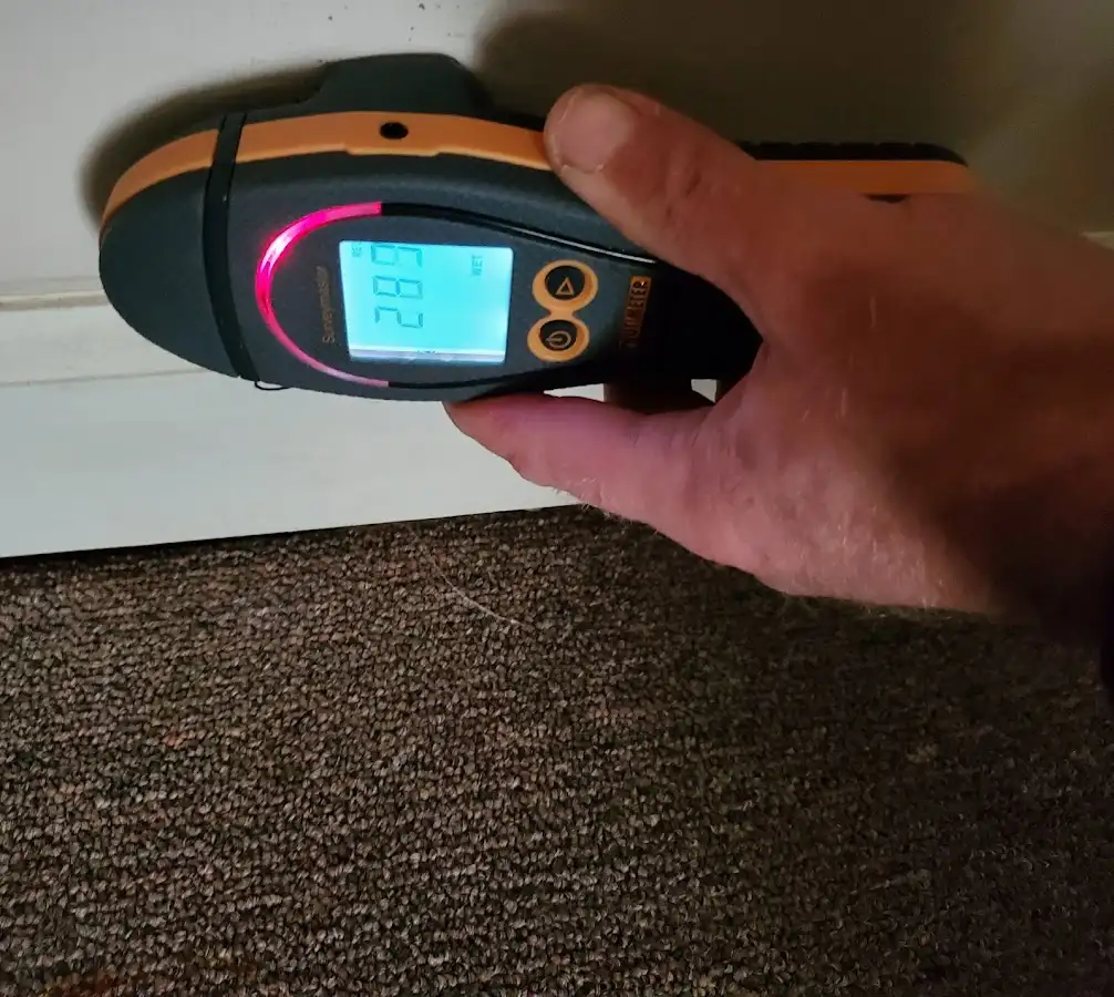 Moisture detection at baseboard during Mold Inspection & Testing in Redlands
